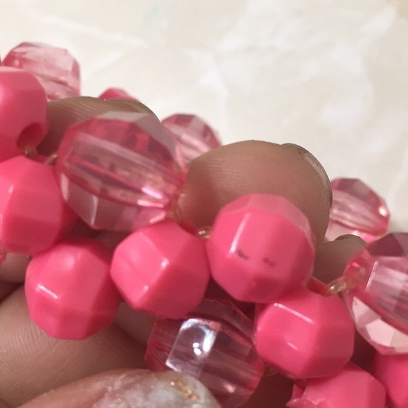 Pink Crystal Double Beaded Elastic Bracelet - Picture 7 of 7